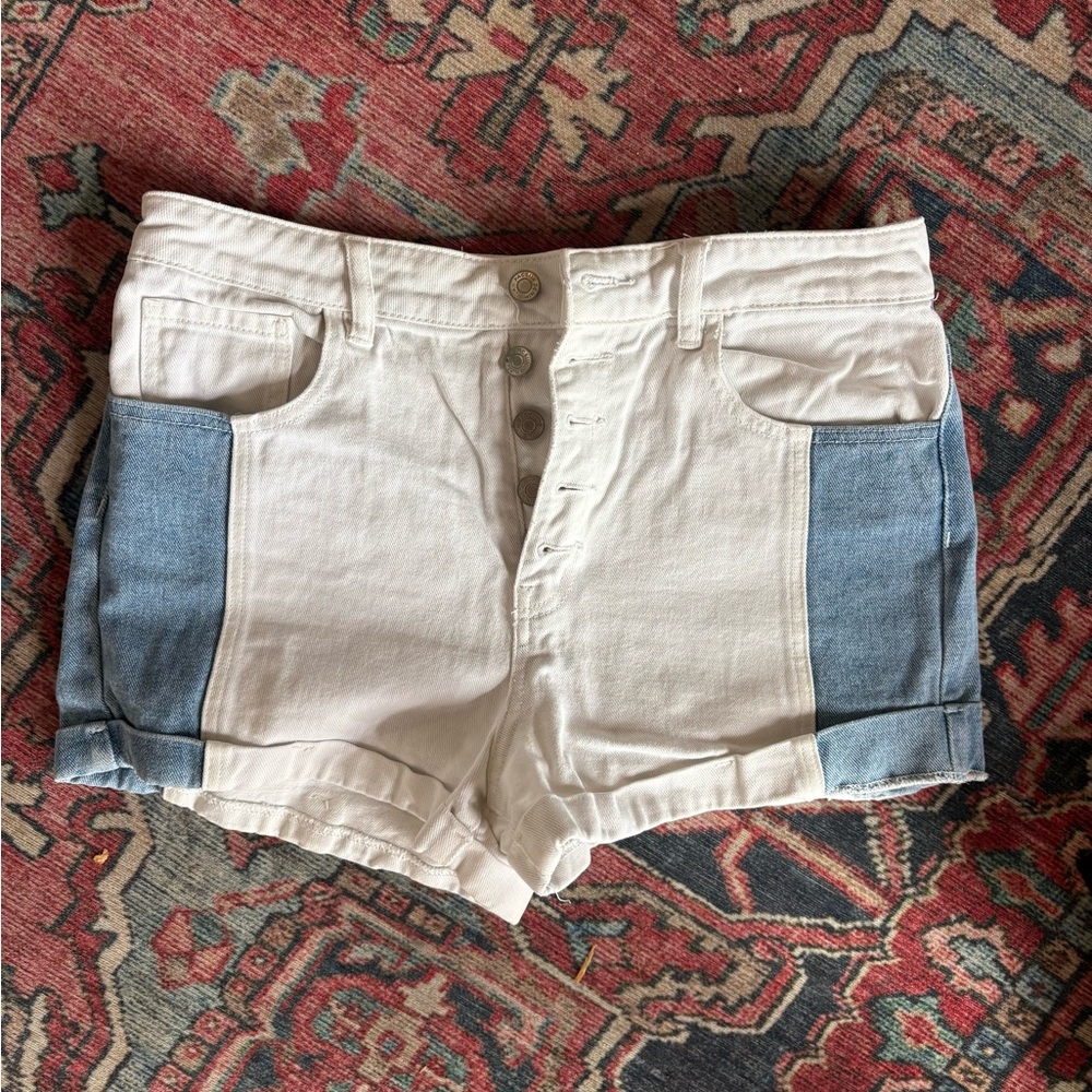 Pacsun 2 tone jean mom shorts